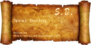 Sprei Dorina névjegykártya